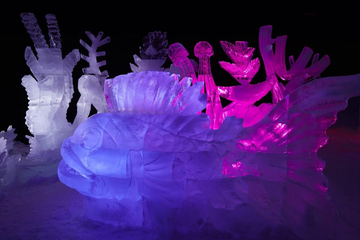 Ledové sochy na Pustevnách