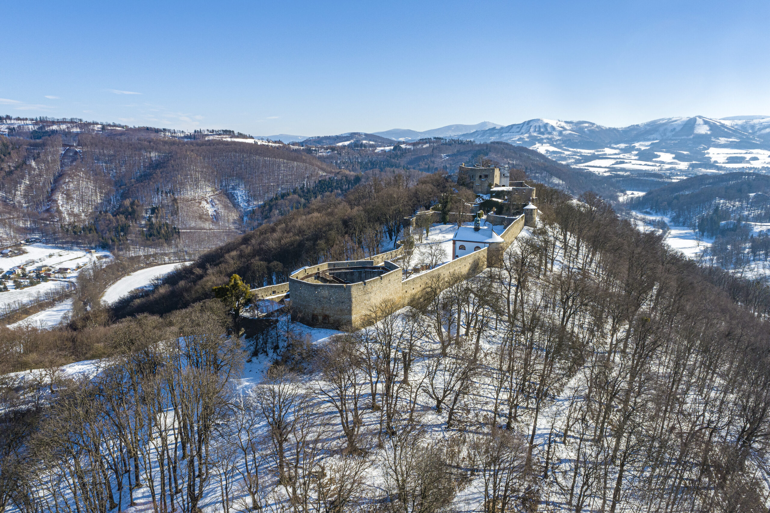 Zimní provoz na hradě Hukvaldy